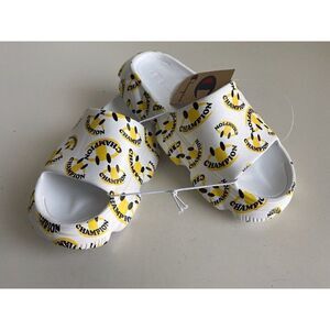 Men’s Sz 9 Champion Meloso Squish Smile Slides Smiley Face NEW
